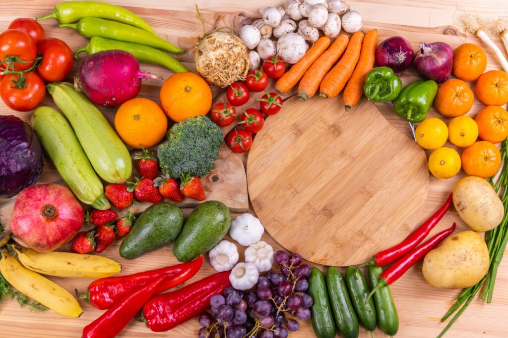 Colorful fruits and vegetables